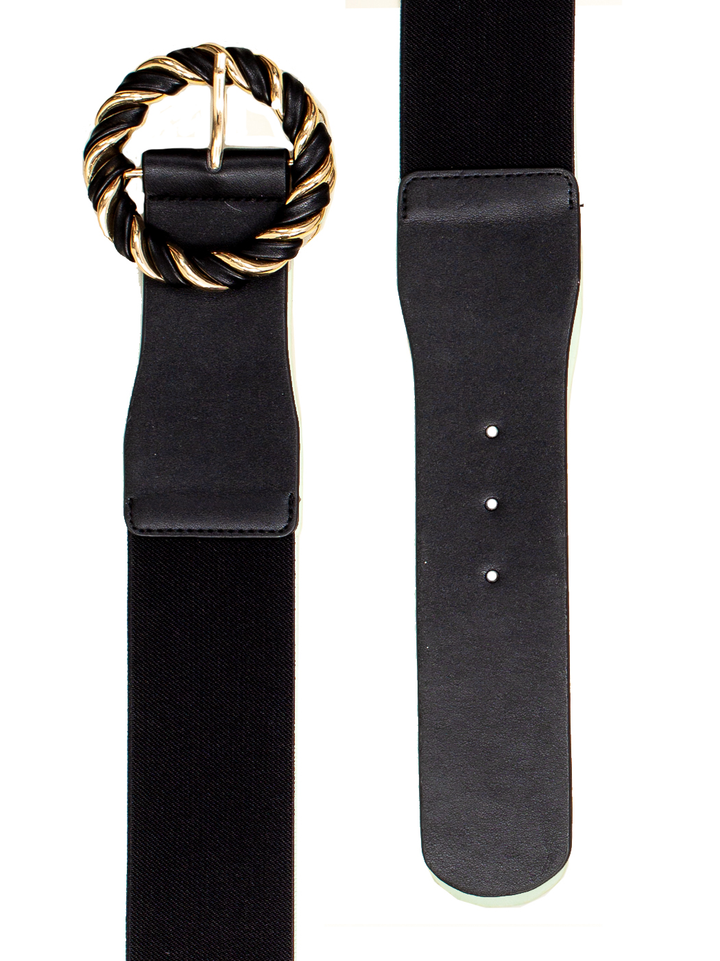 CINTURA ELASTICA FIBBIA ROUND - BLACK